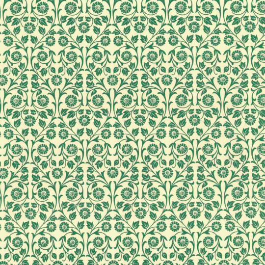 Green Flower and Vine Print Italian Paper ~ Carta Varese Italy